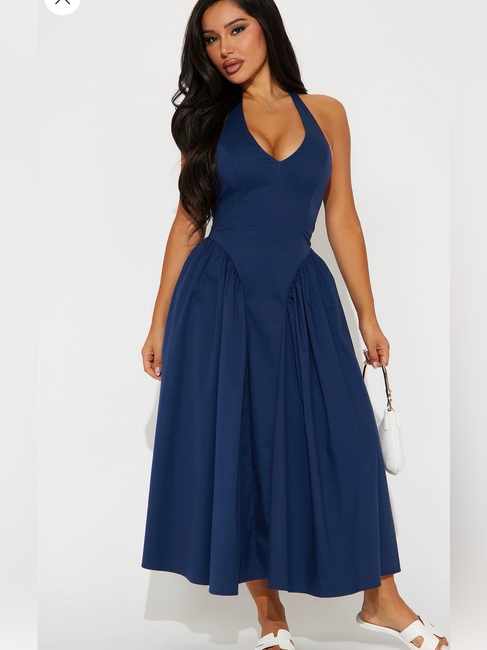 Fashion Nova Mara Corset Halter Midi Dress